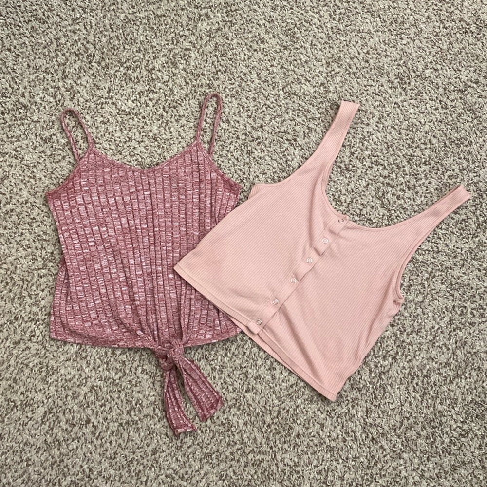 Bundle of 2 Rose Pink Crop Tops